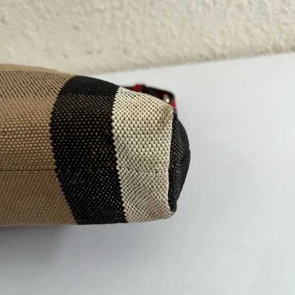 Burberry Red Leather Trim Plaid Crossbody Bag - Picture 10 of 12